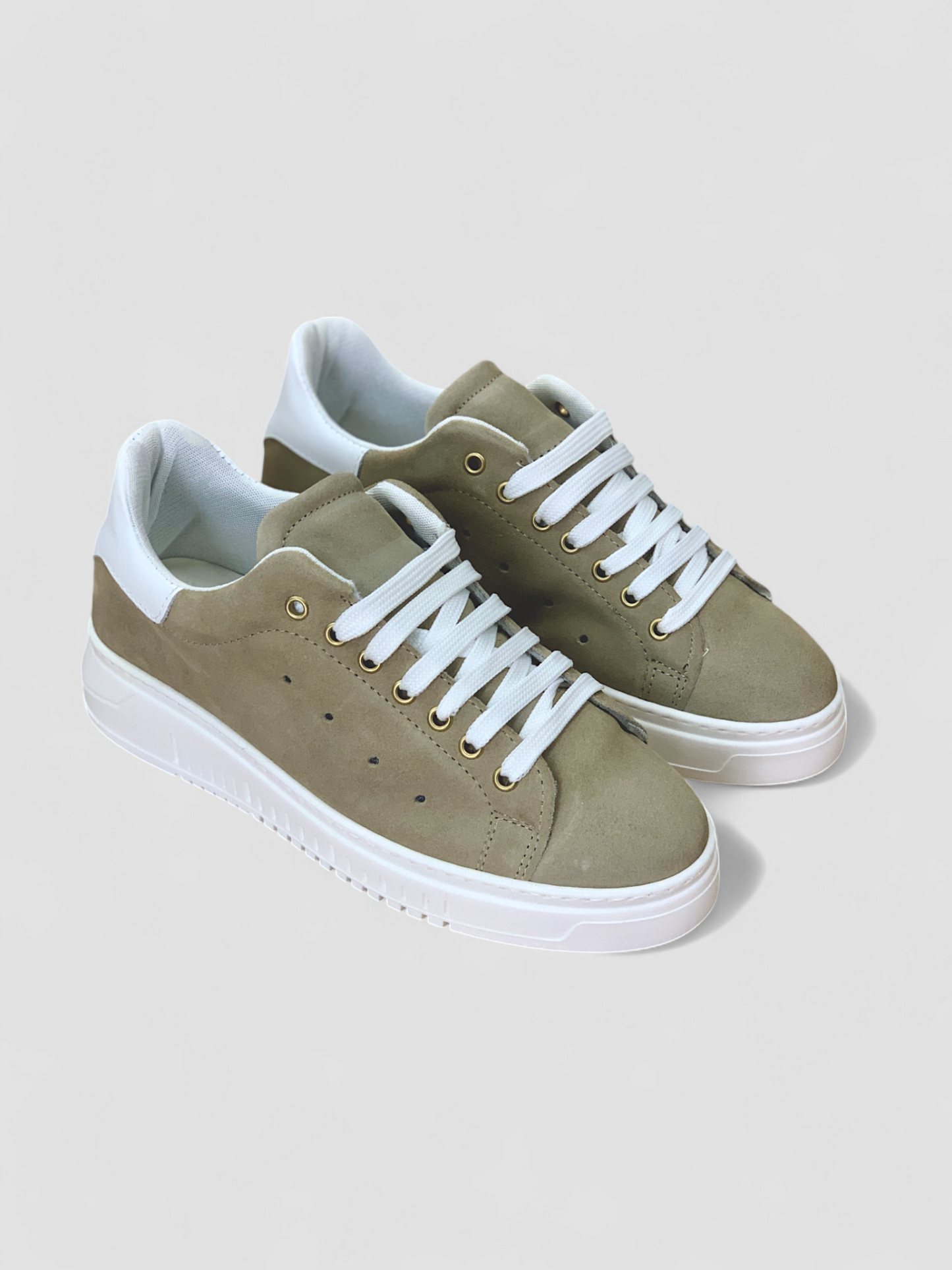 Sneakers fondo Army in camoscio colore Beige