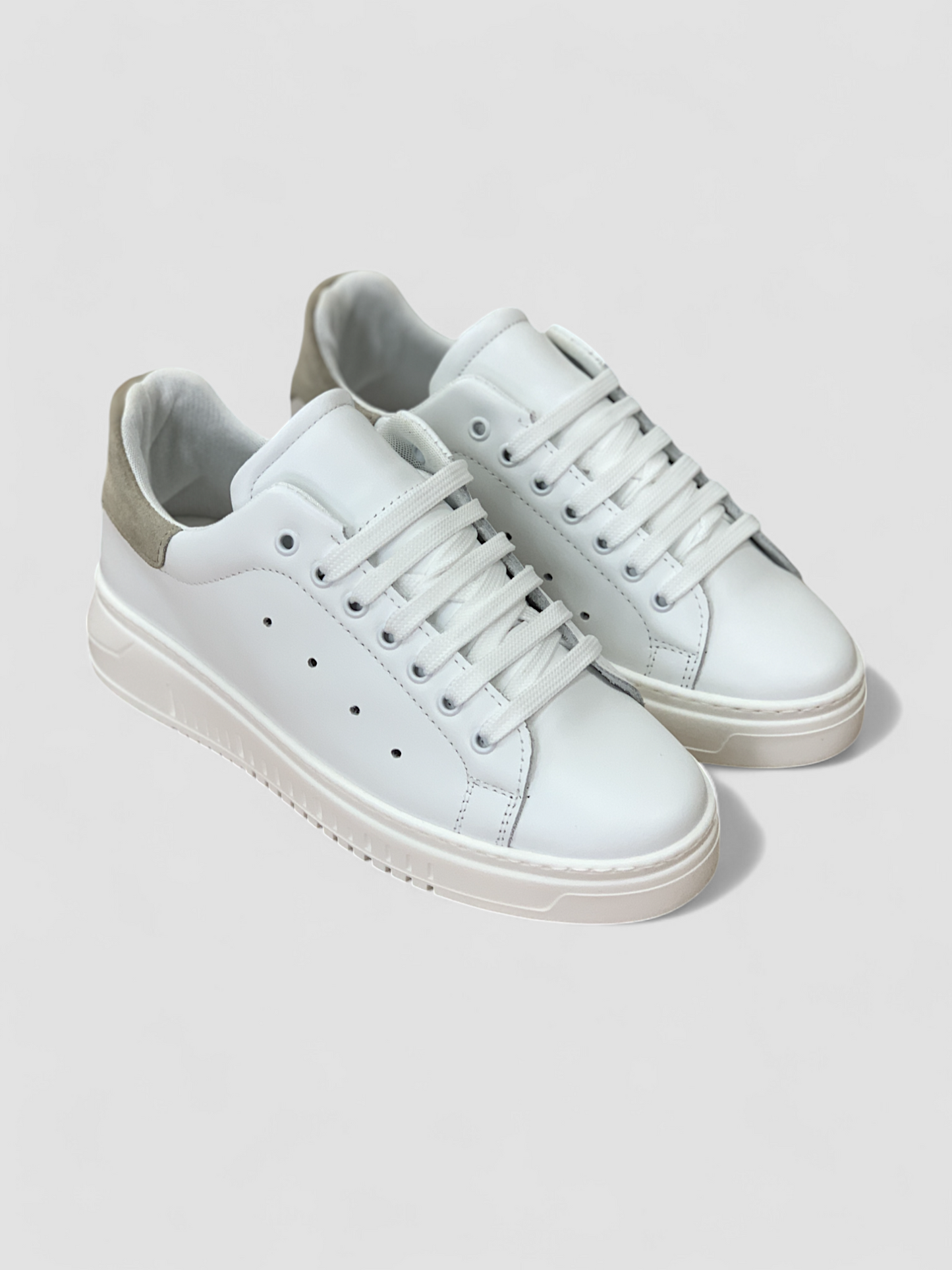 Sneakers fondo Army tallone beige colore bianco